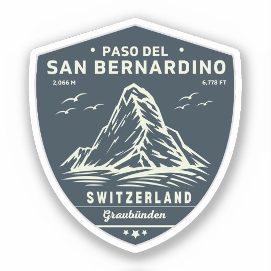 San Bernardino Pass in moto zwitserse apls Sticker (Voorkant)
