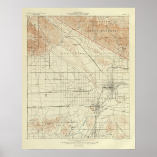 San Bernardino quadrangle toont San Andreas Rift Poster