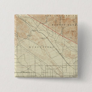 San Bernardino quadrangle toont San Andreas Rift Vierkante Button 5,1 Cm
