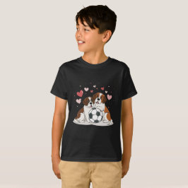 San Bernardo with soccer ball for Valentine's Day T-shirt