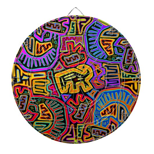 San Blas Eiland Mola Collage Dartbord (Voorkant)