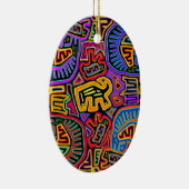 San Blas Eiland Mola Collage Keramisch Ornament (Rechts)