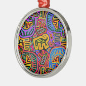 San Blas Eiland Mola Collage Metalen Ornament (Links)
