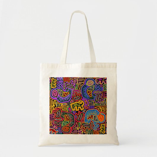 San Blas Eiland Mola Collage Tote Bag (Voorkant)