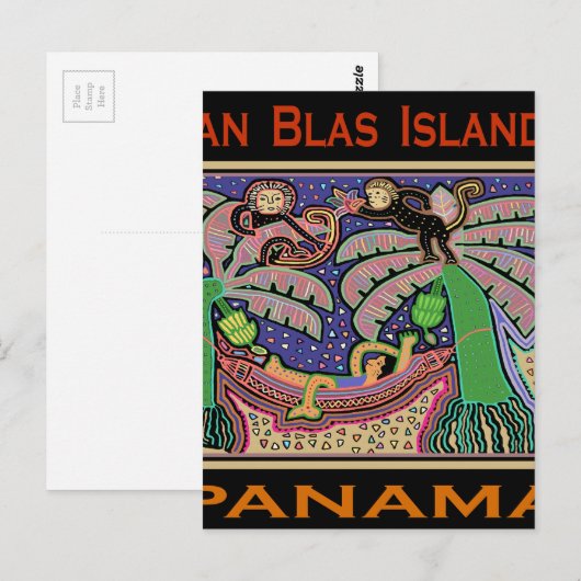 San Blas-eilanden Panama Mola Briefkaart (Voorkant / Achterkant)