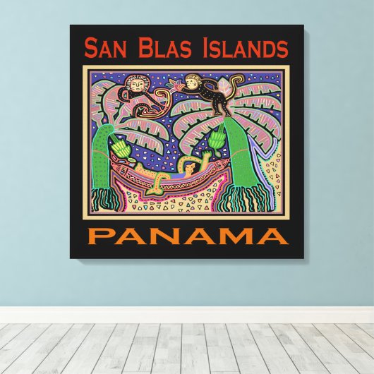 San Blas-eilanden Panama Mola Canvas Afdruk (Insitu (Houten vloer))