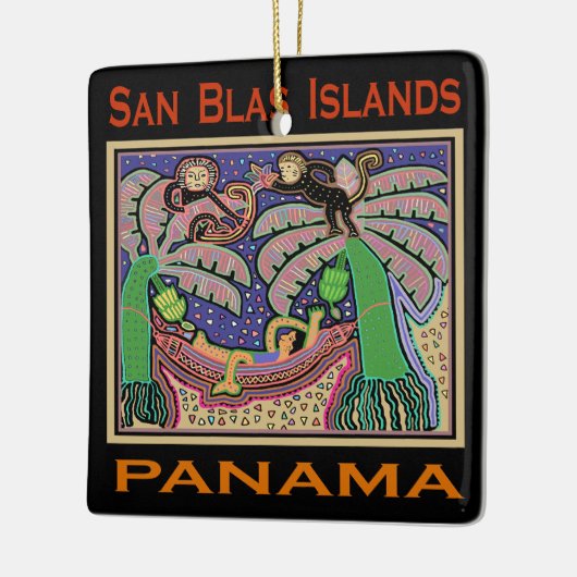San Blas-eilanden Panama Mola Keramisch Ornament (Links)