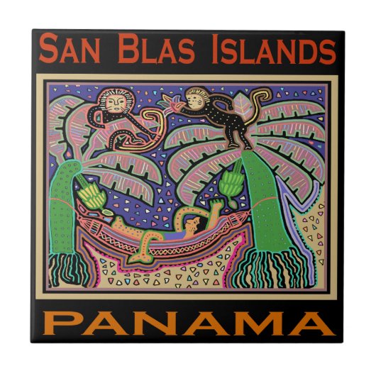 San Blas-eilanden Panama Mola Tegeltje (Voorkant)