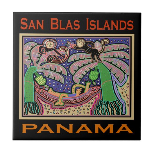 San Blas-eilanden Panama Mola Tegeltje (Voorkant)