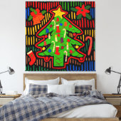 San Blas Island - kerstboom Mola Canvas Afdruk (Insitu (Slaapkamer))
