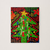 San Blas Island - kerstboom Mola Legpuzzel (Verticaal)