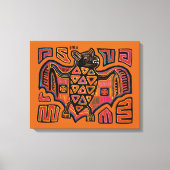 San Blas Island Kuna Indian Mola Fruit Bat Canvas Afdruk (Voorkant)