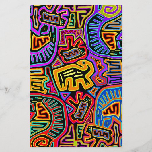 San Blas Island Mola Collage Briefpapier (Voorkant)