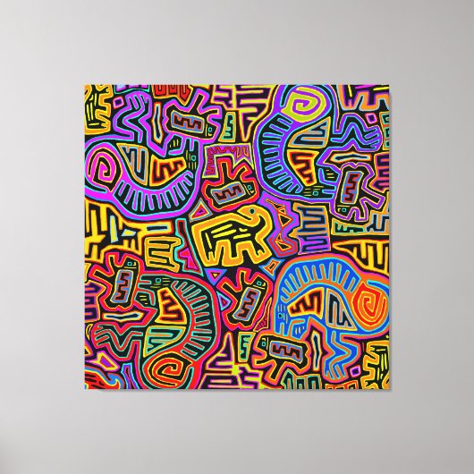 San Blas Island Mola Collage Canvas Afdruk (Voorkant)