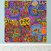 San Blas Island Mola Collage Canvas Afdruk (Insitu (Houten vloer))