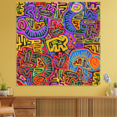 San Blas Island Mola Collage Canvas Afdruk (Insitu (Woonkamer))