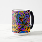 San Blas Island Mola Collage Magische Mok (Voorkant rechts)