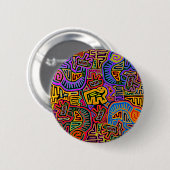 San Blas Island Mola Collage Ronde Button 5,7 Cm (Voorkant /achterkant)