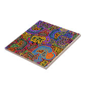 San Blas Island Mola Collage Tegeltje (Zijkant)