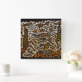 San Blas Kuna Indian Mola Spirits Wall klok (Huis)