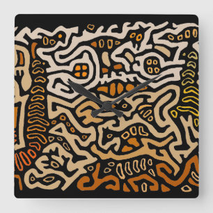 San Blas Kuna Indian Mola Spirits Wall klok