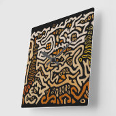 San Blas Kuna Indian Mola Spirits Wall klok (Hoek)