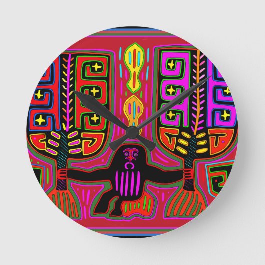 San Blas Kuna-man met waaier Ronde Klok (Voorkant)