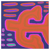 San Blas Mola Boomontwerp Kleurig Stof (Close Up)