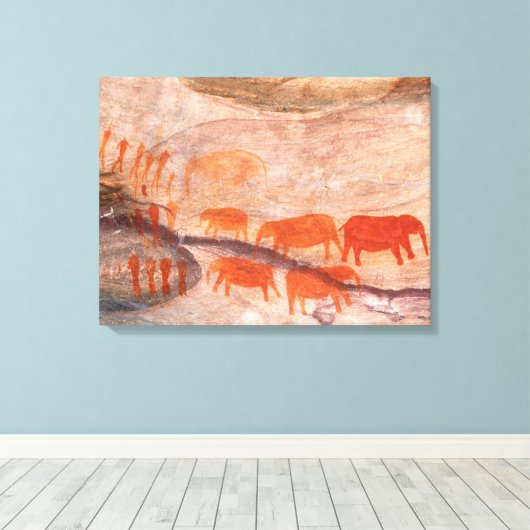 San, Bushman Rock Art, Cederberg Wilderness Canvas Afdruk (Insitu (Houten vloer))