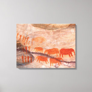 San, Bushman Rock Art, Cederberg Wilderness Canvas Afdruk