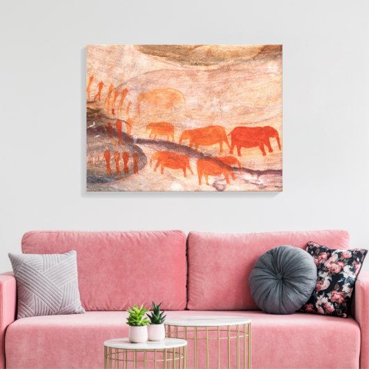 San, Bushman Rock Art, Cederberg Wilderness Canvas Afdruk (Insitu (Woonkamer))