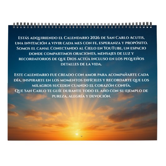 SAN CARLO ACUTIS - 2026 CALENDAR KALENDER (Achterkant)