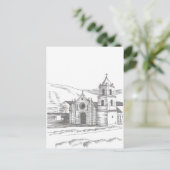 San Carlos Borromeo de Carmel missie Pencil Draw Briefkaart (Staand voorkant)