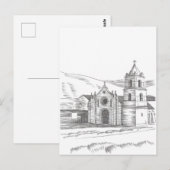 San Carlos Borromeo de Carmel missie Pencil Draw Briefkaart (Voorkant / Achterkant)