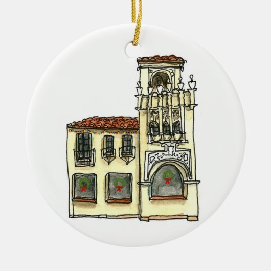 San Carlos California Ornament - Mission Building (Voorkant)