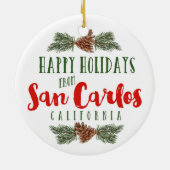 San Carlos California Ornament - Mission Building (Achterkant)