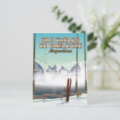 San Carlos de Bariloche Ski reisposter Briefkaart (Staand voorkant)