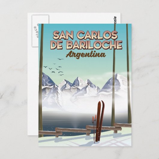 San Carlos de Bariloche Ski reisposter Briefkaart (Voorkant / Achterkant)