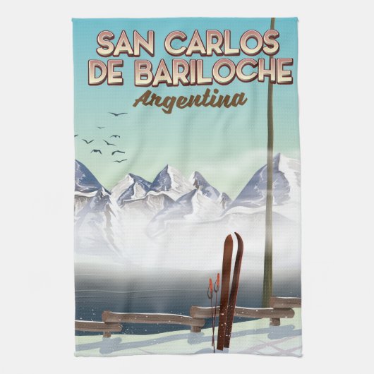 San Carlos de Bariloche Ski reisposter Theedoek (Verticaal)