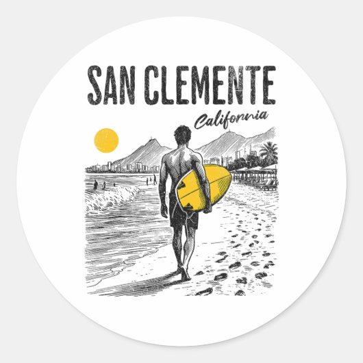 San Clemente _2  Ronde Sticker (Voorkant)