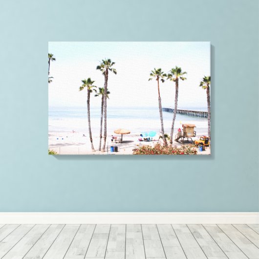 SAN CLEMENTE BEACH, CALIFORNIA, VS CANVAS AFDRUK (Insitu (Houten vloer))