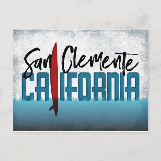 San Clemente Briefkaart California Surfboard (Voorkant)