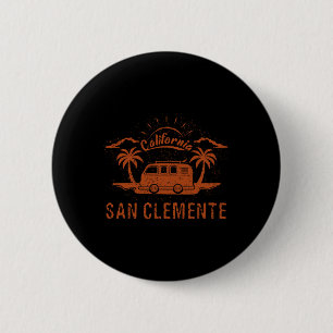 San Clemente, Ca Californië Retro Vintage Surfen  Ronde Button 5,7 Cm