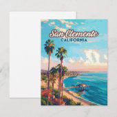 San Clemente California Beach Oranje County Kaart (Voorkant / Achterkant)