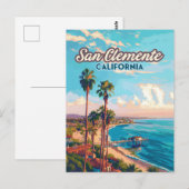 San Clemente California Beach Oranje County Retro Briefkaart (Voorkant / Achterkant)