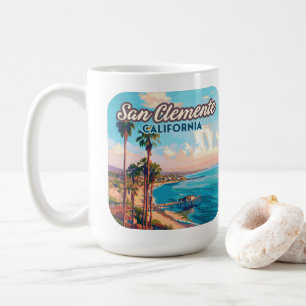 San Clemente California Beach Oranje County Retro Koffiemok