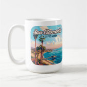 San Clemente California Beach Oranje County Retro Koffiemok (Links)