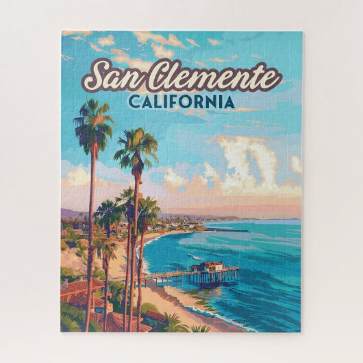 San Clemente California Beach Oranje County Retro Legpuzzel (Verticaal)