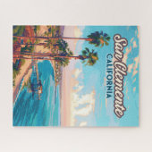 San Clemente California Beach Oranje County Retro Legpuzzel (Horizontaal)