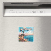 San Clemente California Beach Oranje County Retro Magneet (Insitu (Vaatwasser))